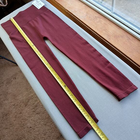 S/M Miz Seamless High Waist Burgundy Wine Leggings Small Medium Callie Zenana - Picture 10 of 11